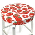 thumbnail image 3 of Kdxio Hand Drawn Tomatoes Print Stool Covers Round,Stretch Round Bar Stool Covers Washable Bar Stool Cushion Slipcover for 12-15 Inch Chair, 3 of 7