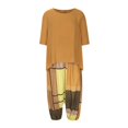 thumbnail image 4 of PENGXIANG Ensemble 2 Pcs pour Femmes Été Imprimé Col Rond Manches Mi-Longues Pull + Pantalon, 4 of 8