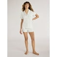 thumbnail image 3 of Joyspun Women's Dreamy Soft Collection Notch Collar Top and Shorts Pajama Set, 2-Piece, Sizes XS-3X, 3 of 5