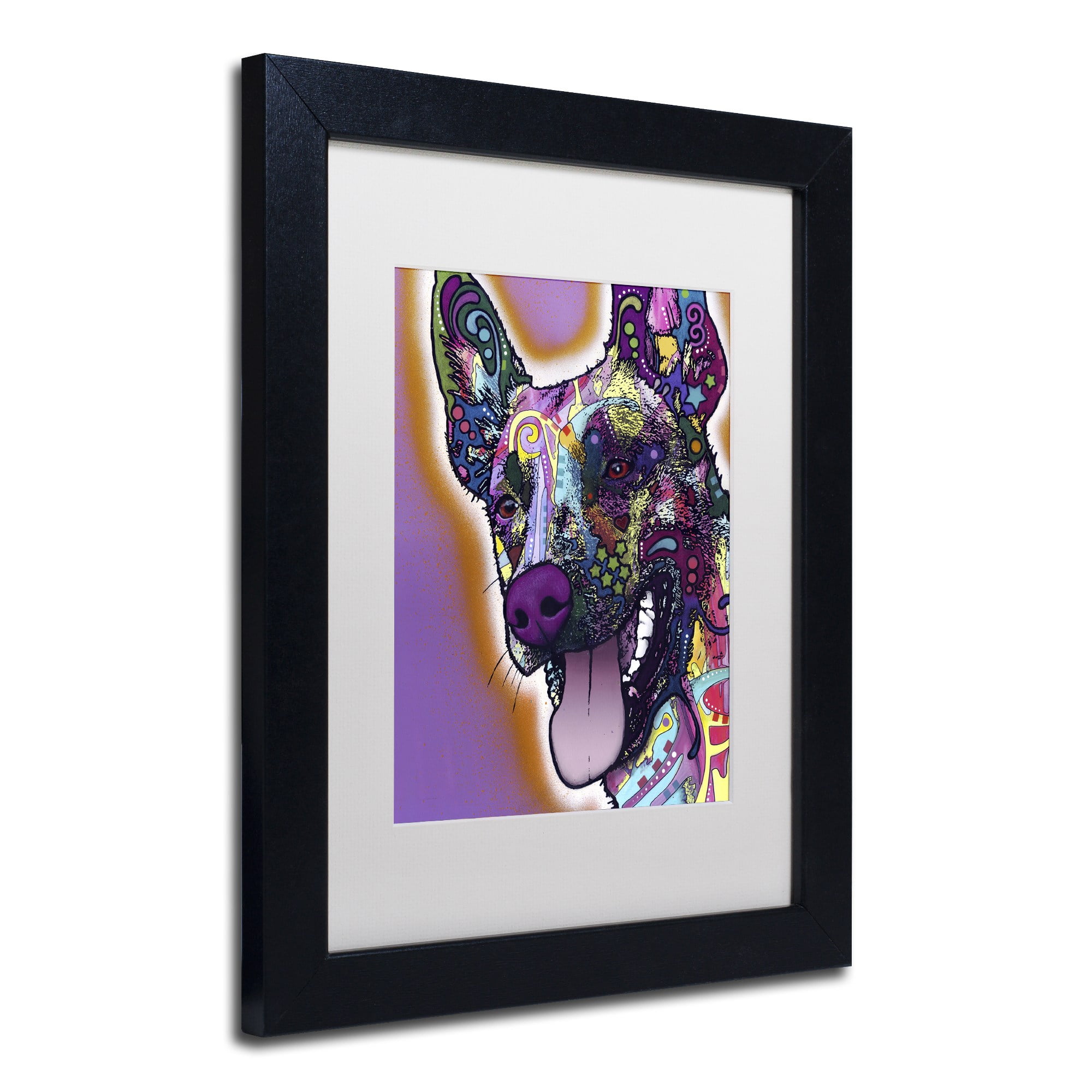 Trademark Fine Art "Malinois" Canvas Art by Dean Russo, White Matte, Black Frame