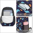 thumbnail image 4 of Dinosaur and Planet Navy Pattern 17" School Backpacks for Teens,Waterproof Oxford Fabric,S-Shape Padded Straps for School,Travel,Hiking,Camping, 4 of 6