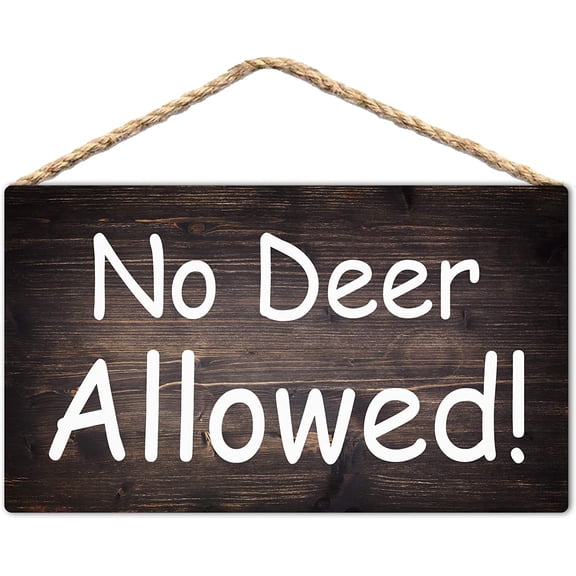 New Wood Sign 8x12 Inch Door Sign No Deer Allowed Hanging Wooden Wall Sign Home Garden Yard Signs Plaque