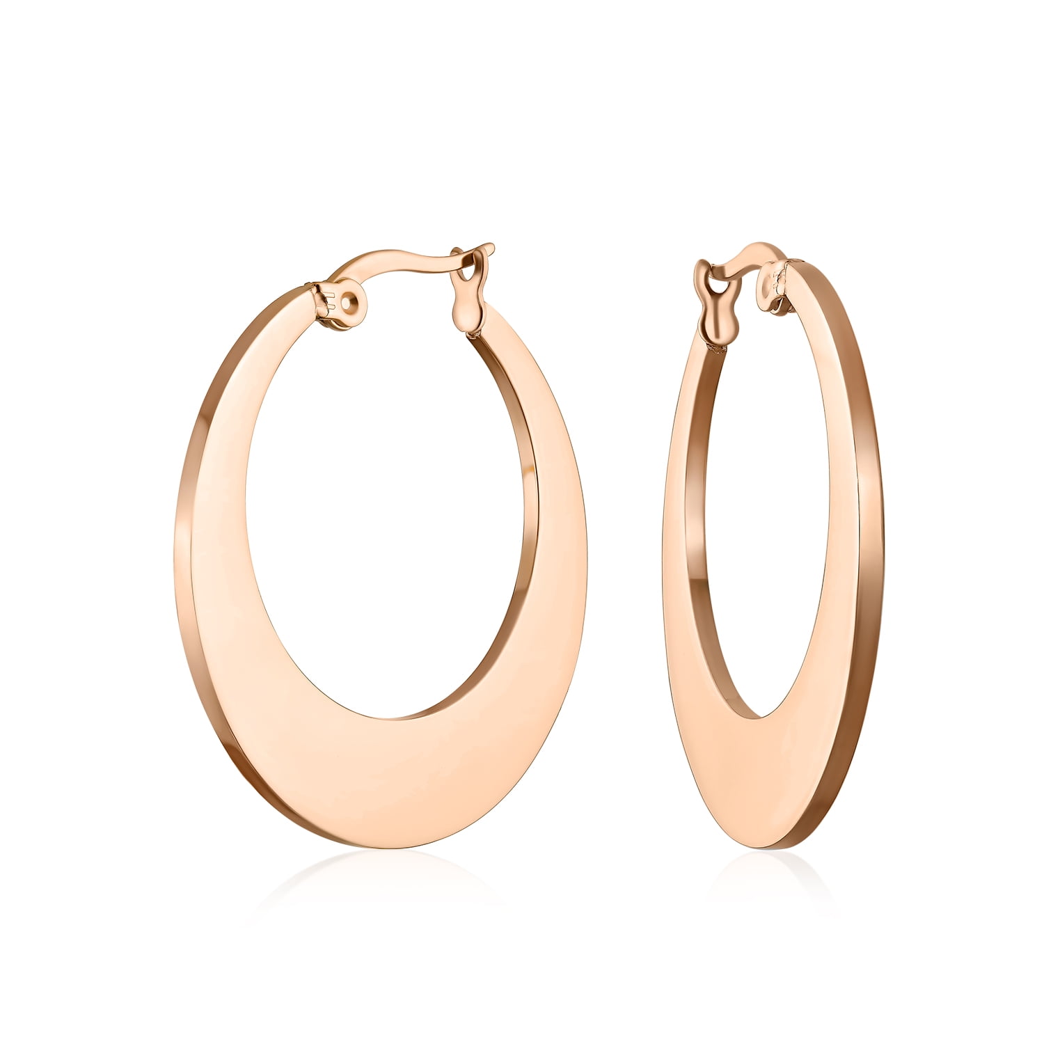 Gold-plated Creole ring earrings  Large format
