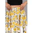 thumbnail image 3 of Women Yellow Floral Block Printed Cotton Maxi Skirt with Elastic Waist, Casual Summer Skirt - XS, 3 of 6