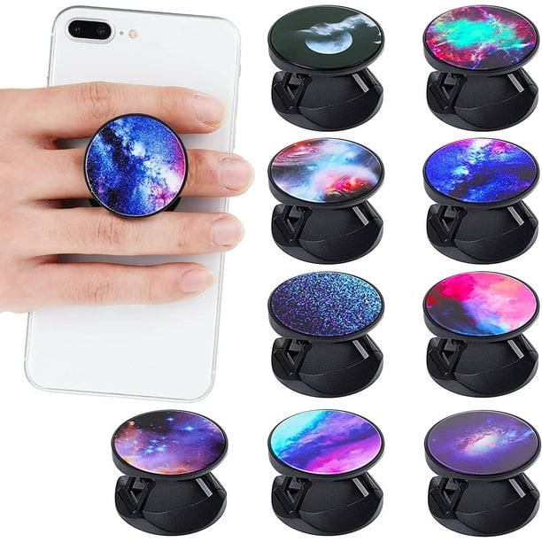 9 Pieces Cell Phone Grip Holder Colorful Collapsible Phone Holder Self