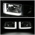 DNA Motoring HL LB DR944 CH AM For 1994 to 2002 Dodge RAM 1500 2500 3500 LED DRL Light Bar Headlights Chrome Housing Amber Corner Headlamp 95 96 97 98 99 00 01 Left + Right