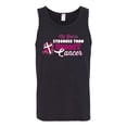 thumbnail image 2 of Wild Bobby My God is Stronger Than Breast Cancer Paint Splatter Cross Breast Cancer Awareness Men Tank Top, Black, Small, 2 of 6