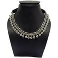 thumbnail image 2 of Black Necklace with drawstring thread for Women Oxidised Silver Indian thread Jewelry for Women Black and Silver Ethnic Choker Necklaces, 2 of 4