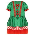 thumbnail image 4 of TiaoBug Miss Santa Christmas Performance Dancewear Bubble Short Sleeve Tutu Princess Dress Red 12, 4 of 7