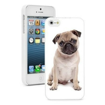Dog Protector Case - Apple iPhone 6 6s Hard Color Back Case Cover Protector Cute Pug Puppy Dog (White)