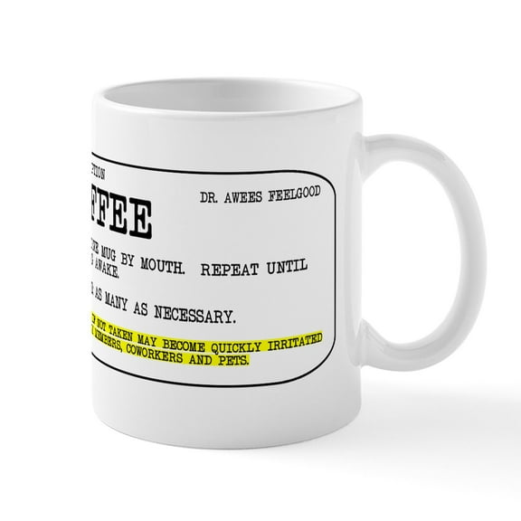 CafePress - Coffee Prescription Mug - 11 oz Ceramic Mug - Novelty Coffee Tea Cup