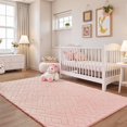 thumbnail image 4 of 5x7 Pink Washable Area Rug for Girls Bedroom Living Room, Modern Geometric Shag Non-Slip Rugs, Fluffy Plush Soft Memory Foam Carpet for Kids Room Nursery Decor, 4 of 6
