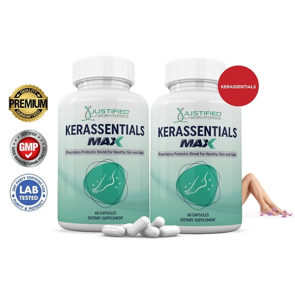 (2 Pack) Kerassentials Max 40 Billion CFU Probiotic Nail Support 120 Capsules