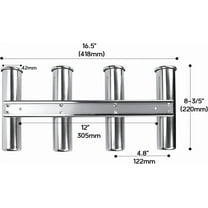 Wall-Mounted Fishing Rod Holder for Boat, Stainless Steel 4 Tubes Vertical Rod Rack