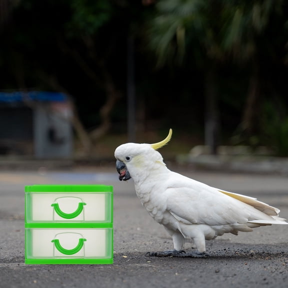 DRAFIDEEP Durable Green Parrot Training Drawer Box Pet Bird Plaything Safe for Chewing