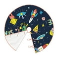 thumbnail image 3 of Bingfone Christmas Tree Skirt Mat Christmas Decoration Interior 48"-Funny Spaceships, 3 of 8