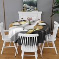 thumbnail image 2 of Black Marble Gold Line Pattern Round Tablecloth 60"x60",Wrinkle Wipeable Table Cloth for Kitchen Dining Room Picnic Patio Party, 2 of 6
