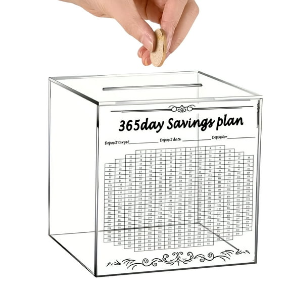 BESTSKY Smash Box for Money,Money Saving Box Clear Savings Challenge Box,Unbreakable Money Box to Save $10K in 365 Days for Building Savings Habits,Fun and Motivating Tool for Financial Goals