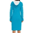 thumbnail image 5 of Sexlip Womens Long Sleeve Midi Dress V Neck Design Soft Fabric Relaxed Silhouette for Office Wear Blue M, 5 of 6