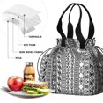 thumbnail image 4 of Boho Bohemia Geometric Line Art Drawstring Lunch Bag Women - Drawstring Lunch Bag Insulated for Work Office - Stain-Resistant Large Lunchbags for Women with Multi-Pockets, 4 of 6