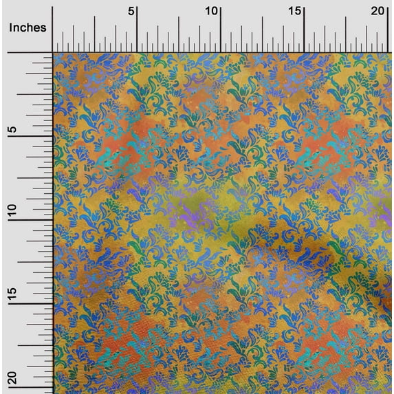 oneOone Viscose Jersey Orange Fabric Batik Craft Projects Decor Fabric Printed By The Yard 60 Inch Wide