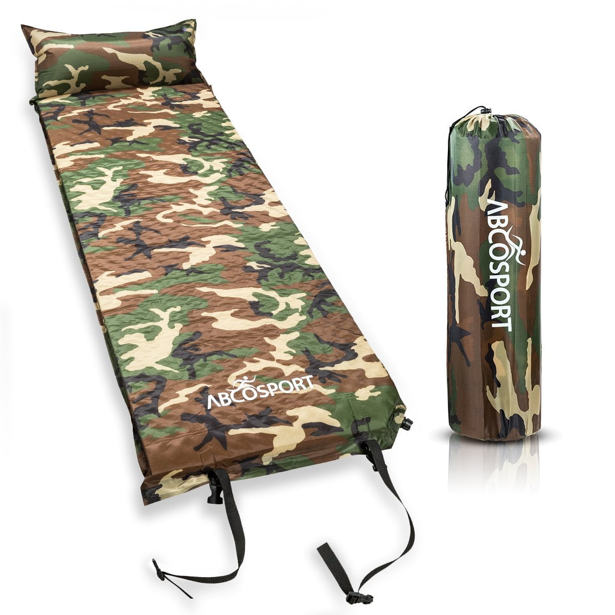 Abco Self Inflatable Sleeping Pad with Builtin Pillow Carry Bag