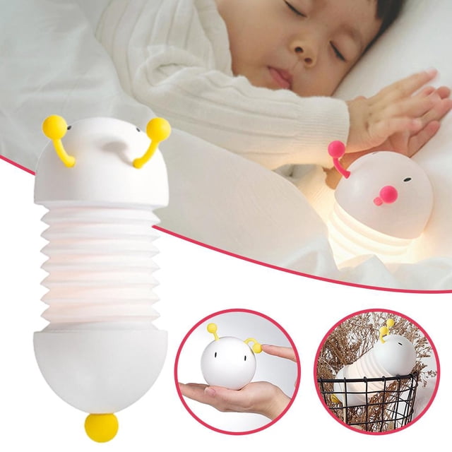 Version Caterpillar Night Light Lámpara De Noche Telescópica Portátil Regalo De Luz De Lectura Multifuncional Para El Día De Los Niños Cumpleaños De Navidad Cateissary HA046491-01