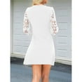 thumbnail image 6 of Fall Dresses for Women Lace Long Sleeve Elegant Slim Formal Party Dress White M, 6 of 8