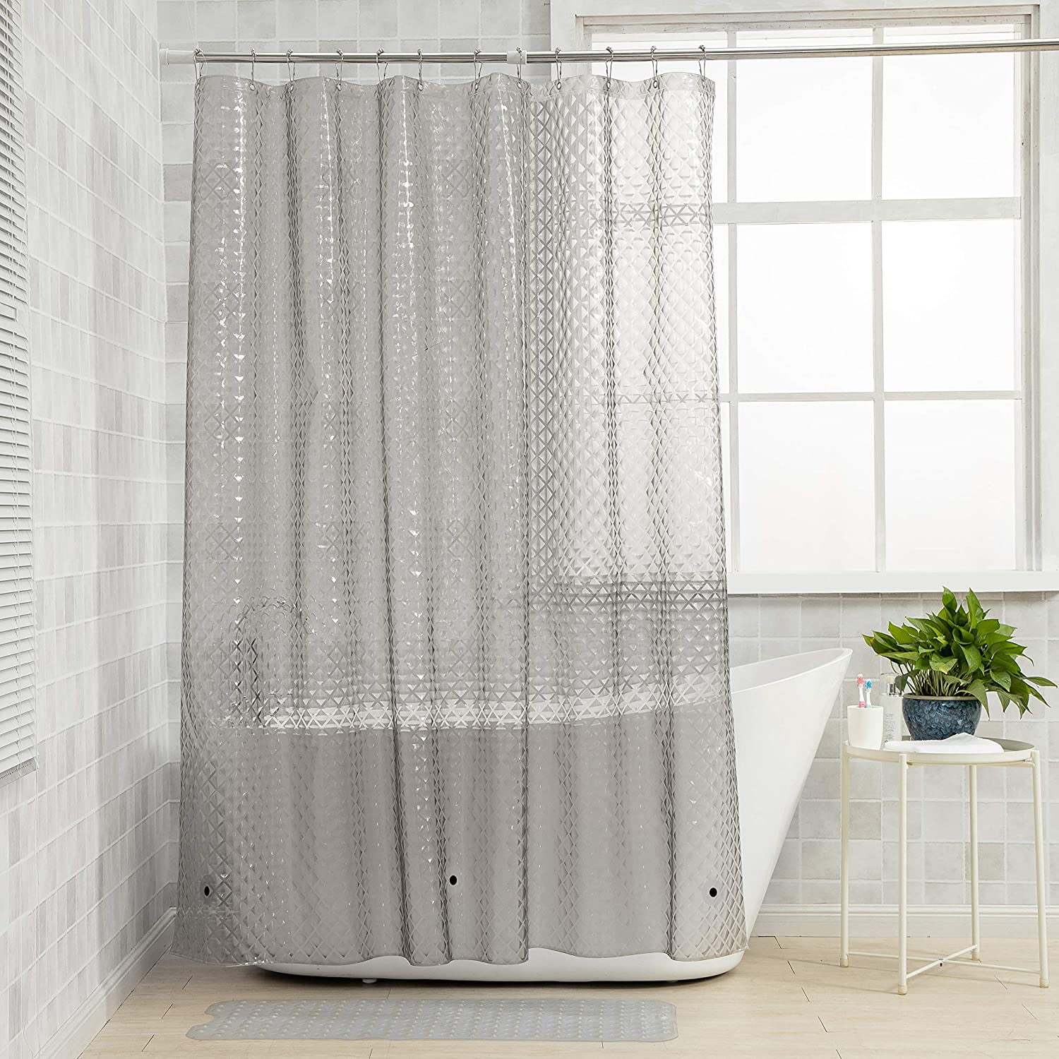 Heavy Duty EVA Shower Curtain Liner Clear Mildew Resistant Water Repellent 72x72 