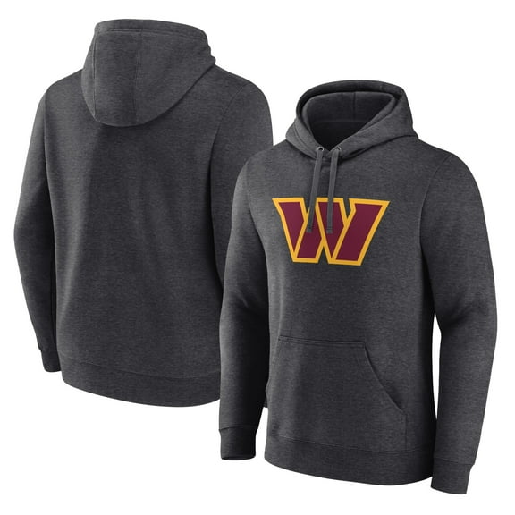 Men's Charcoal Washington Commanders Primary Logo Pullover Hoodie