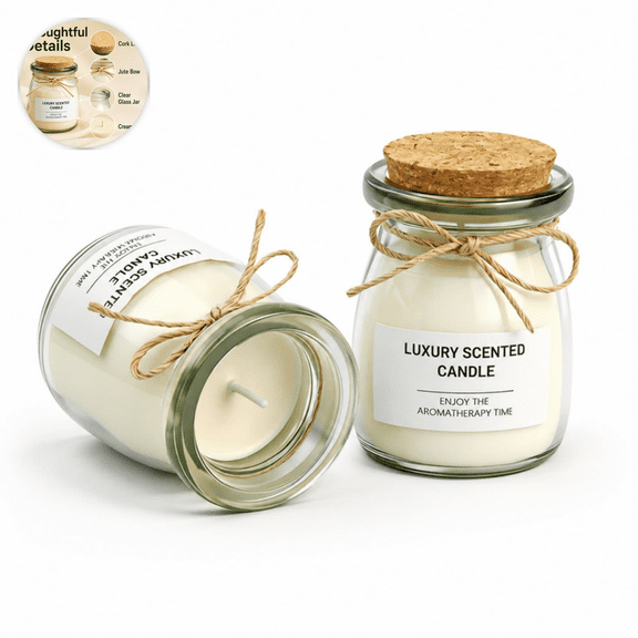 Handmade Aromatherapy Candle in Mini Pudding Jar – Romantic Wedding Gift & Cozy Home Decor with Natural Soy Wax, Perfect for Celebrations and Special Occasions