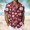 thumbnail image 2 of Busydd Hawaiian Shirts for Men Trendy Short Sleeve Print Button Down Shirt Men Summer Vacation Turndown Collar Beach Shirts S, 2 of 9