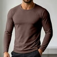thumbnail image 6 of Hvogkswy Compression Shirt Men, Crew Neck Dry Workout Base Layer Undershirt Thin Stretchy Slim Comfy Long Sleeve Tops, 6 of 8