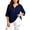 Navy Tops, variant on 3/4 Length Sleeve Tops for Women Solid Color Notch V Neck Tunic T-Shirts Soft Comfy Casual Loose Fit Tee Black XL