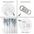 thumbnail image 5 of Teal Purple Botanical Waterproof Fabric Shower Curtain,Eucalyptus Leaves Watercolor Spring Waterproof Fabric Shower Curtain for Bathroom Bathtubs Shower Curtains with 12 Hooks Extra Long 72x96, 5 of 8