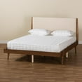 thumbnail image 6 of Baxton Studio Beige Fabric Upholstered and Walnut Brown Finished Wood King Size Platform Bed, 6 of 22