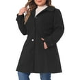 thumbnail image 5 of Agnes Orinda Women's Plus Size Coats Single Breasted Trench Jacket Winter Long Peacoats 4X Black, 5 of 7