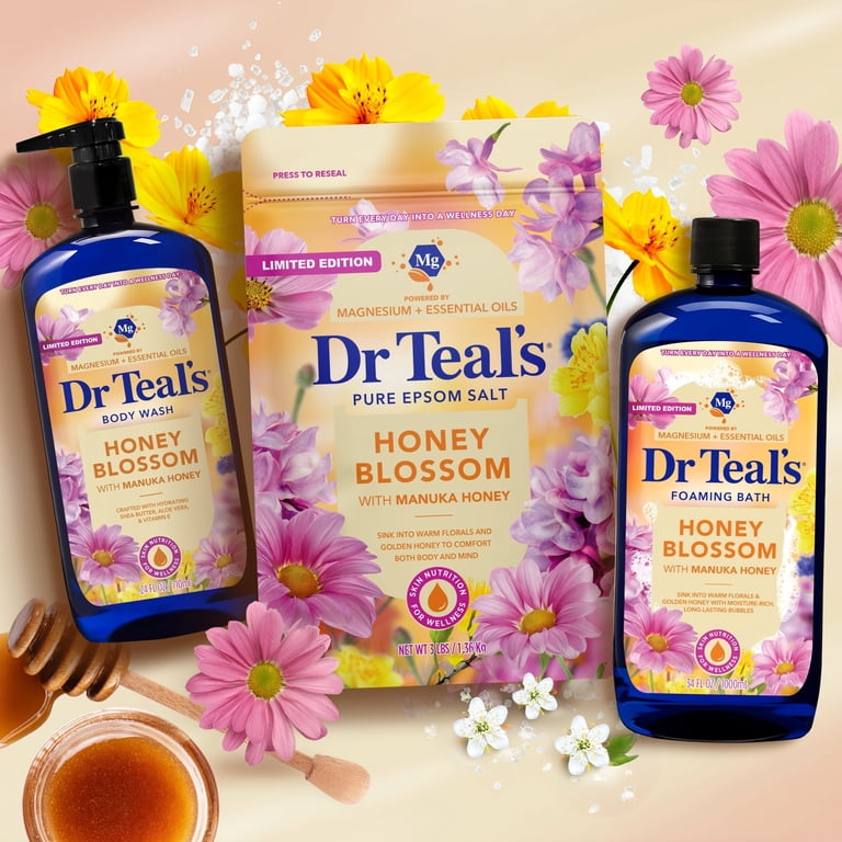 Dr Teal's Honey Blossom Body Wash with Pure Epsom Salt, 24 fl oz -  Walmart.com