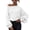 White, variant on QUYUON Cotton Sweaters for Women Off the Shoulder Sweaters - Casual Cuff Sleeve Ribbed Knit Long Sleeve Pullover Sweaters Tops Winter Warm Knit Jumper Sweatshirts Blouse Shirts Army Green XL