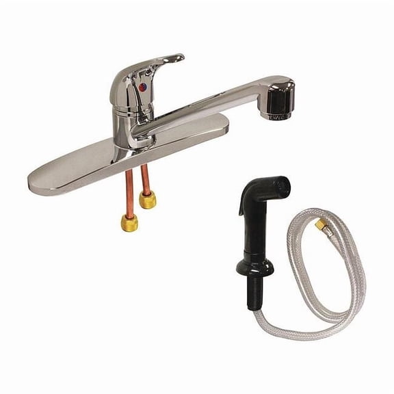 Dominion Faucets Low Arc Kitchen Faucet, Manual, 8" Mount, 4 Hole 77-1182