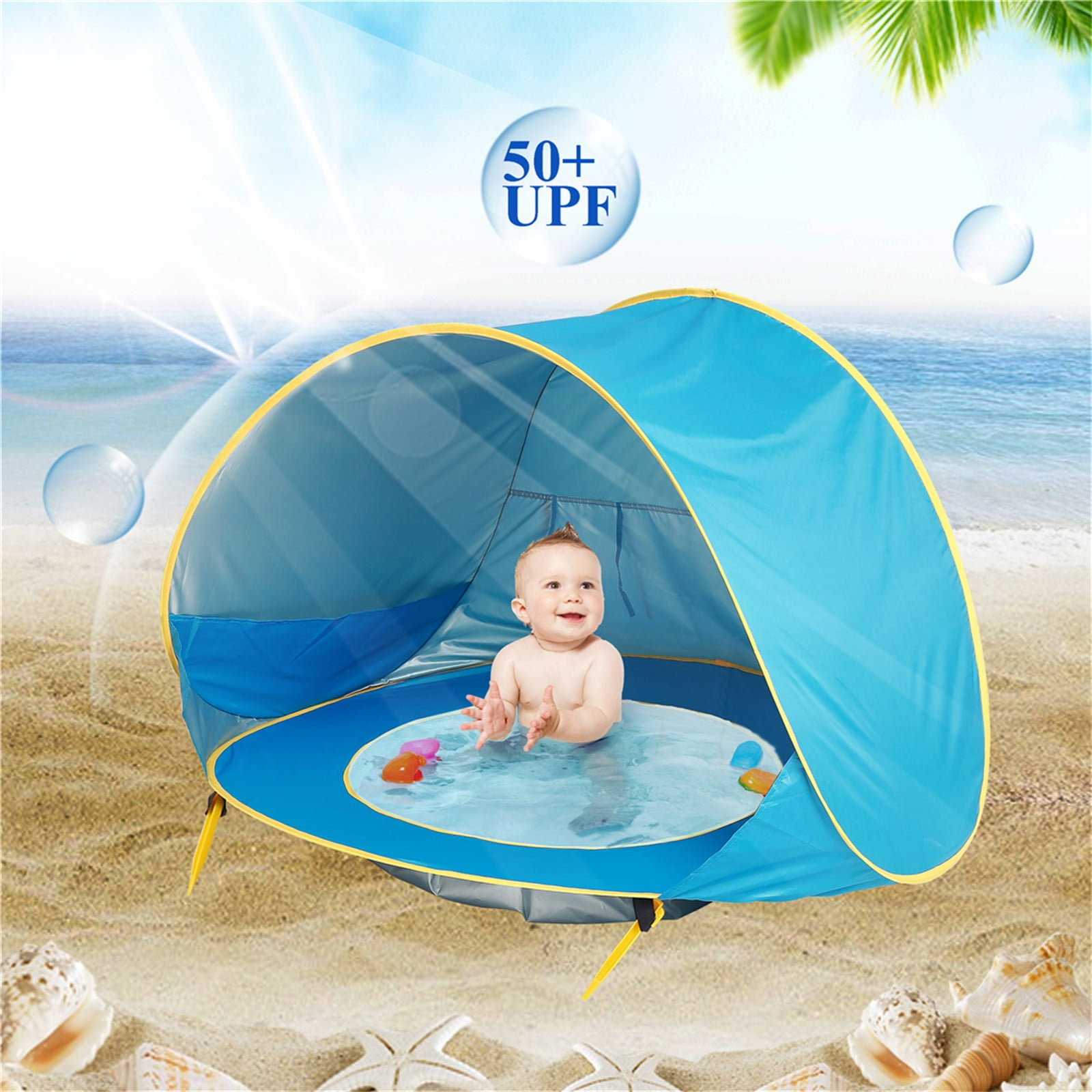 Pop Up Baby Beach Tent Kiddies Portable Sun Shade Shelter Anti-UV Outdoor Blue 