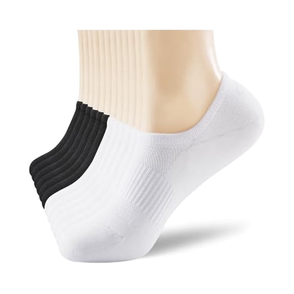 Eryueer 6-Pack Womens No Show Socks Size 6-11 Thin Cotton White Invisible Liner Socks