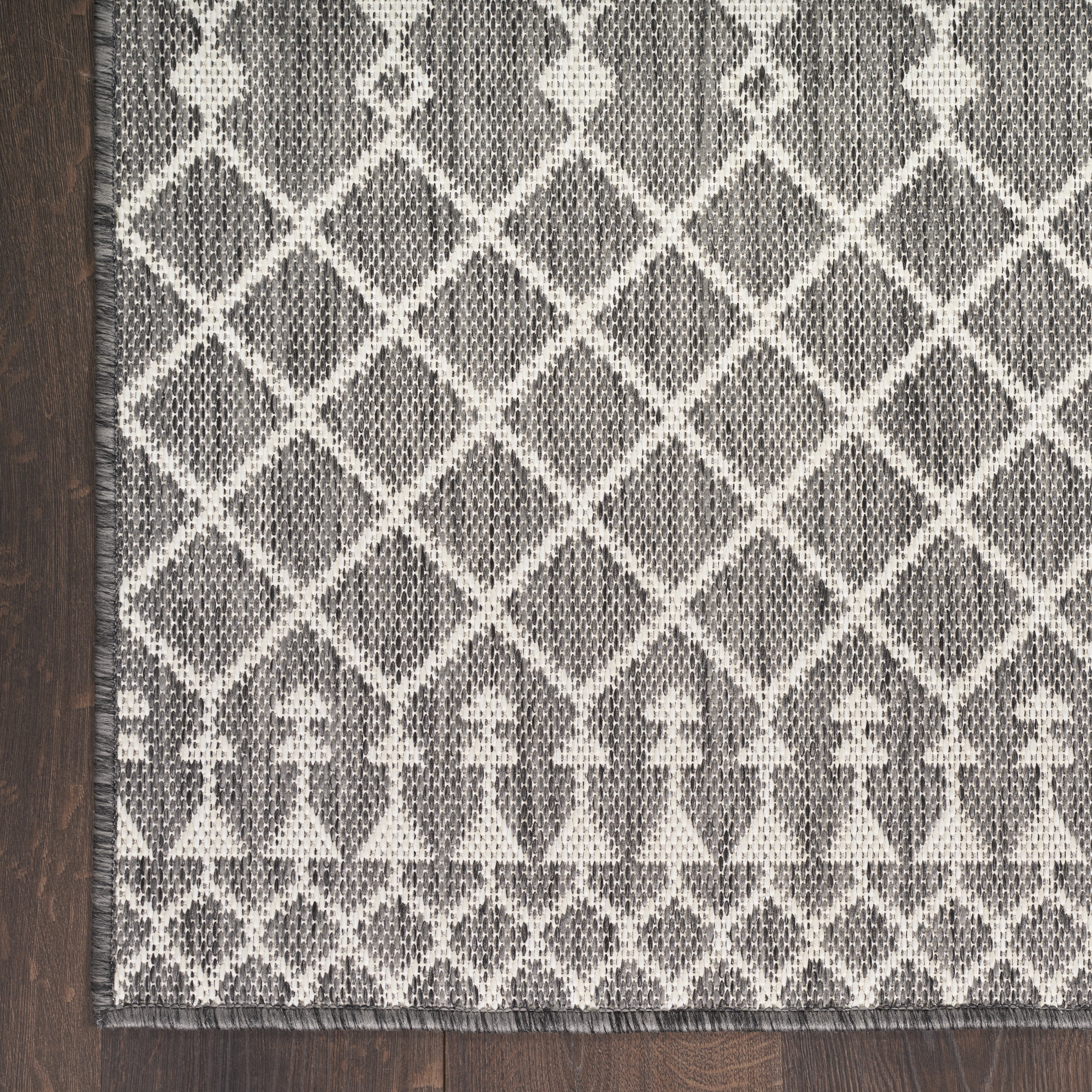Nourison Positano Indoor/Outdoor Charcoal 4' x 6' Area Rug (4x6)