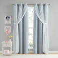 thumbnail image 2 of Your Zone Blackout Curtain Panel with Sheer Overlay, 1 Panel, Grey, 37" W x 95" L, 2 of 8