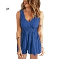 thumbnail image 3 of Minnieouse Mono de verano sin mangas con cuello en V para mujer, vestido para acampar, Color sólido, chaleco con botones para niñas, ropa con tirantes conjuntos de ropa Azul METRO Minnieouse AP011283-10, 3 of 6