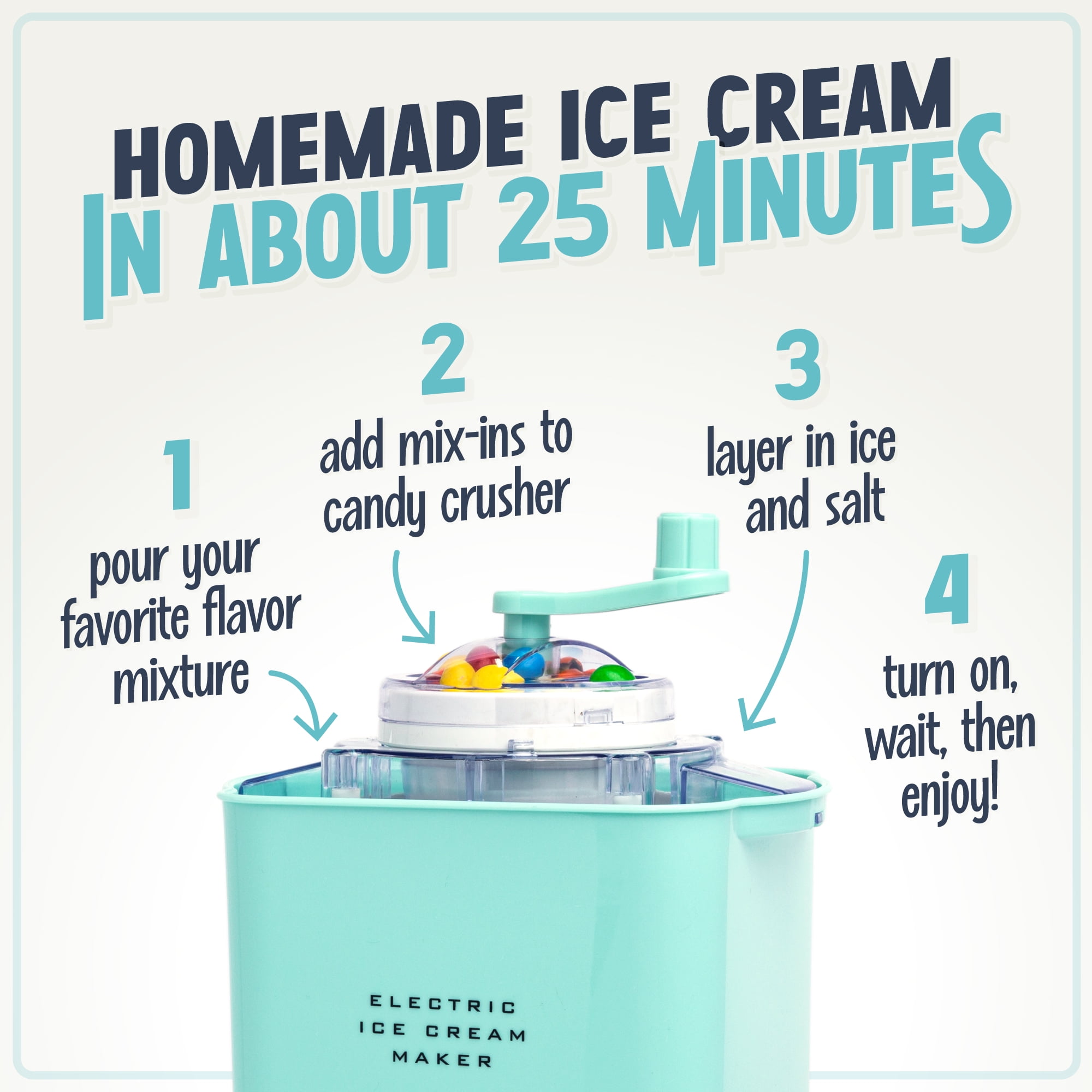 Nostalgia electric ice cream outlet maker with candy crusher