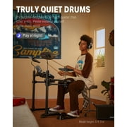 Donner Electric Drum Set with 180+ Sounds, Mesh Pad Drums Kit for Adults Beginners,DED-80, Gray