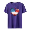 thumbnail image 2 of Joernso Independence Day Heart Unisex T-shirt Anti-wrinkle Exquisite Edging Polyester Tee Top for Daily, 2 of 8
