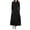 Black #1, variant on Womens Dresses, Women Solid Color Cotton Linen Dress Loose Long Sleeve Round Neck Dress Mid-Calf Dress with Pockets Leisure Red S