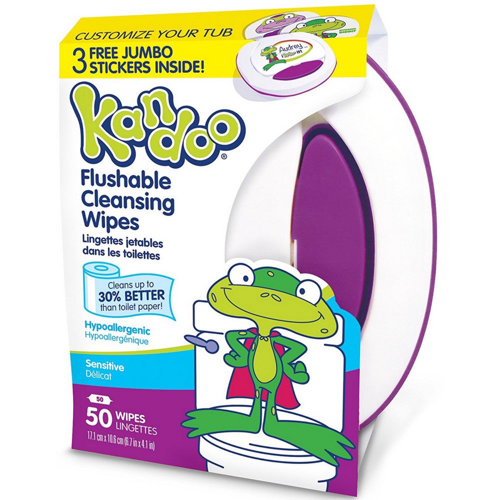 Kandoo Flushable Cleansing Wipes, Sensitive 50 ea (Pack of 6)
